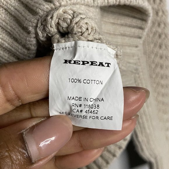 Repeat Women's Oatmeal Knit Crewneck Sweater - Picture 5 of 7